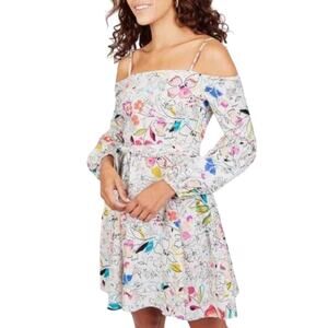 Clover and Sloane Off The Shoulder Floral Fit & Flare Dress Puff Sleeve Women XS